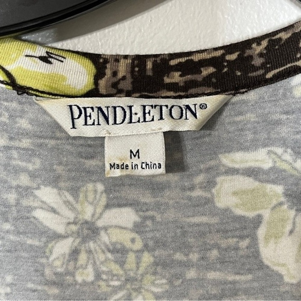 Pendleton Green Floral Pattern Print Wrap Dress - image 4